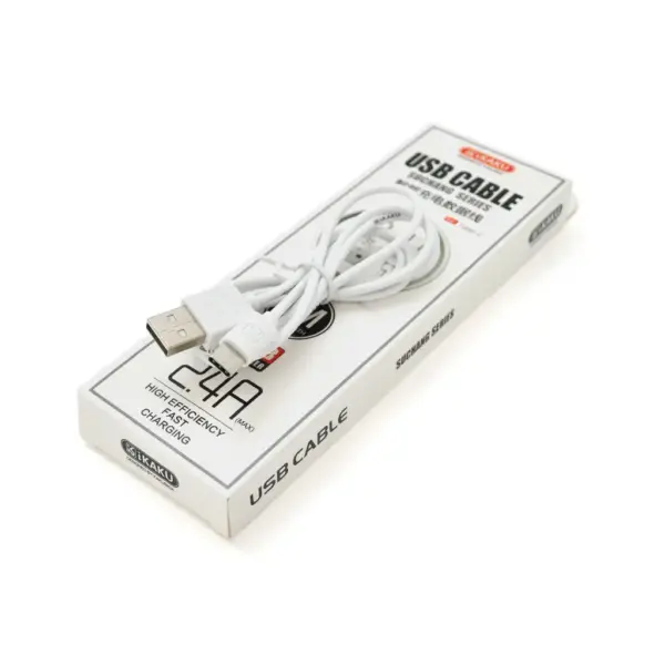Дата кабель USB 2.0 AM to Lightning 1.0m 2.4А White iKAKU (KSC-060-L)