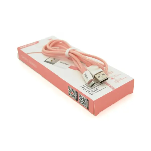 Дата кабель USB 2.0 AM to Micro 5P 1.0m KSC-723 GAOFEI Pink 2.4A iKAKU (KSC-723-P) Дата кабель USB 2.0 AM to Micro 5P 1.0m KSC-723 GAOFEI Pink 2.4A iKAKU (KSC-723-P)