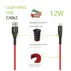 Дата кабель USB 2.0 AM to Lightning 1.2m Red Intaleo (1283126559471)