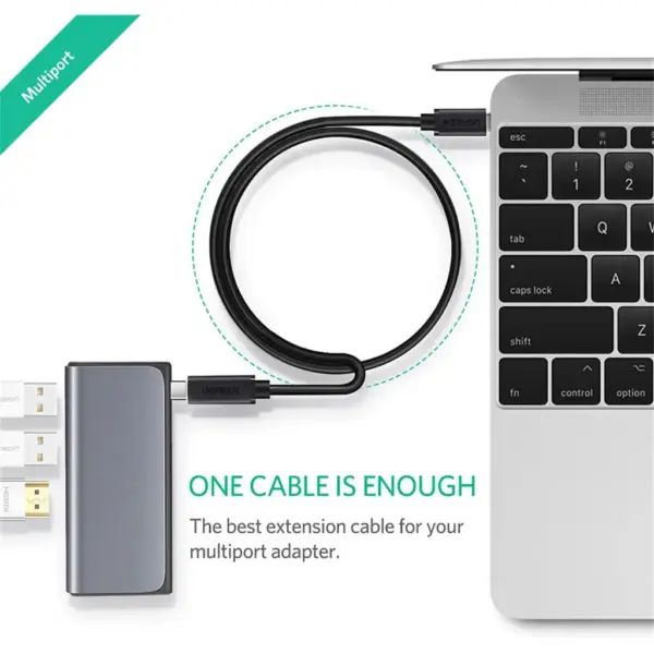 Дата кабель USB-C M/F 1.0m 100W USB 3.1Gen2 US353 Black Ugreen (10387) Дата кабель USB-C M/F 1.0m 100W USB 3.1Gen2 US353 Black Ugreen (10387)