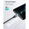 Дата кабель USB-C to USB-C 3.0m 60W US255 90-degree Angle Black Ugreen (80714)