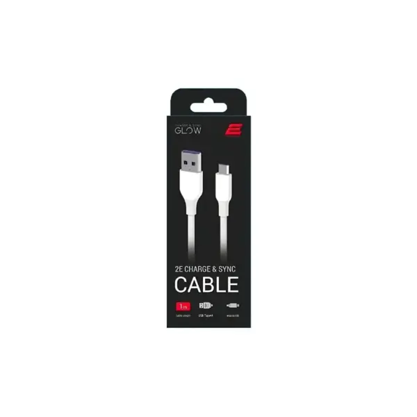 Дата кабель USB 2.0 AM to Micro 5P 1.0m Glow white 2E (2E-CCAM-WH_)
