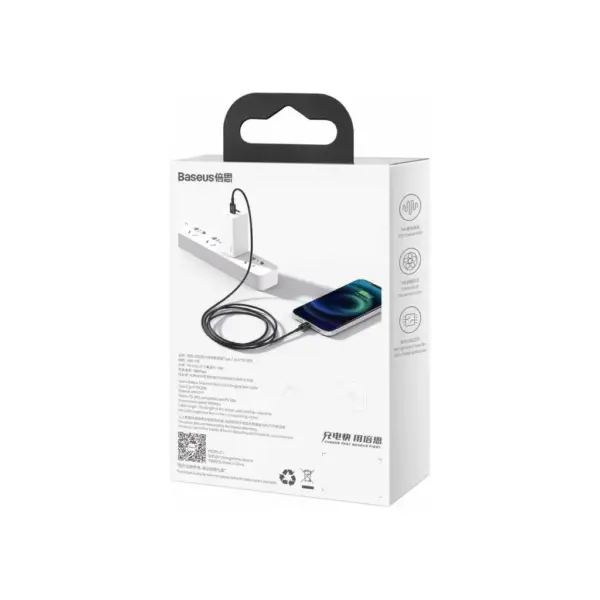 Дата кабель USB-C to Lightning 1.0m 20W Superior Series Black Baseus (CATLYS-A01) Дата кабель USB-C to Lightning 1.0m 20W Superior Series Black Baseus (CATLYS-A01)
