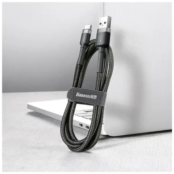 Дата кабель USB 2.0 AM to USB-C 3.0m 2A Gray-Black Baseus (CATKLF-UG1)