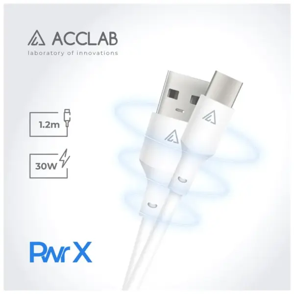 Дата кабель USB 2.0 AM to USB-C 1.2m 30W ACCLAB (1283126559532)
