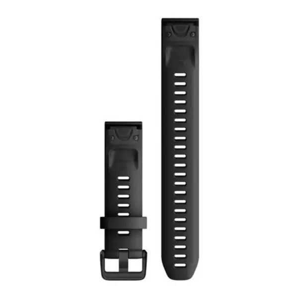 Ремінець до смарт-годинника Garmin fenix 7S, 20mm QuickFit Black Silicone (010-13102-00)