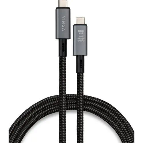 Дата кабель USB-C to USB-C 0.8m USB4 240W 40GBps 8K60Hz Nylon Vinga (VCPDCU4) Дата кабель USB-C to USB-C 0.8m USB4 240W 40GBps 8K60Hz Nylon Vinga (VCPDCU4)