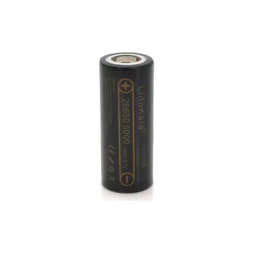 Акумулятор 26650 5000mAh (5100-5500mAh) 25A, 3.7V (2.5-4.2V), Black, 2шт в уп., ціна за 1шт Liitokala (Lii-50A / 23383)