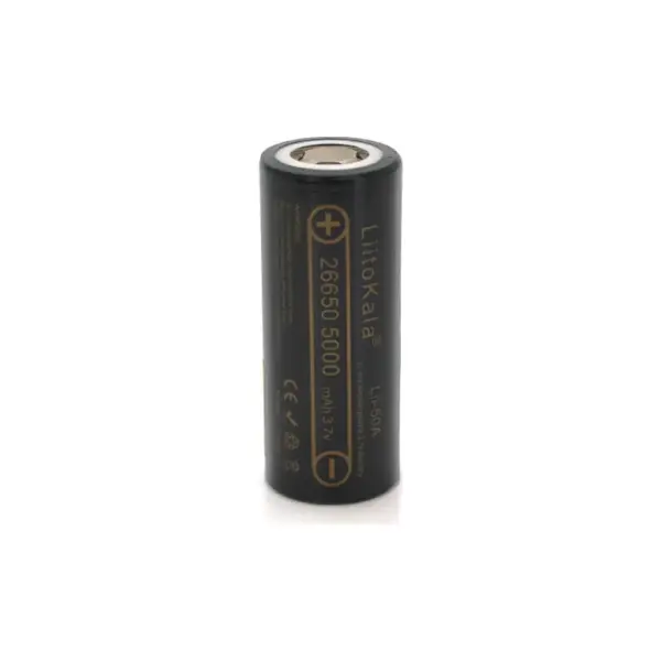 Акумулятор 26650 5000mAh (5100-5500mAh) 25A, 3.7V (2.5-4.2V), Black, 2шт в уп., ціна за 1шт Liitokala (Lii-50A / 23383)