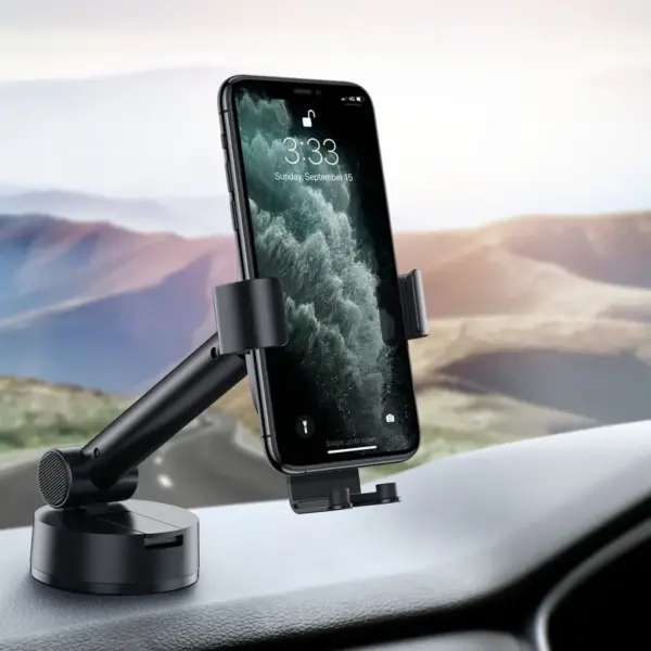 Універсальний автотримач Baseus 4.7-6.5" Gravity Simplism (на присоску) black (SUYL-JY01)