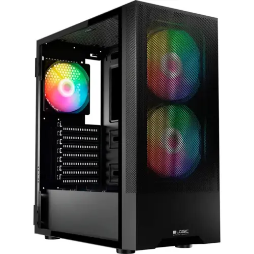 Корпус для ПК Logic concept ARYA MESH+GLASS ARGB fans 2x140mm+1x120mm BLACK (AT-ARYA-10-000000-0002)