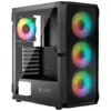 Корпус для ПК Logic concept PORTOS MESH+GLASS ARGB fans 4x120mm BLACK (AT-PORTOS-10-0000000-0002)