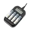 Зарядний пристрій для акумуляторів PowerPlant PP-UN4 (AA, AAA / input microUSB DC 5V/2A) (PP-UN4)