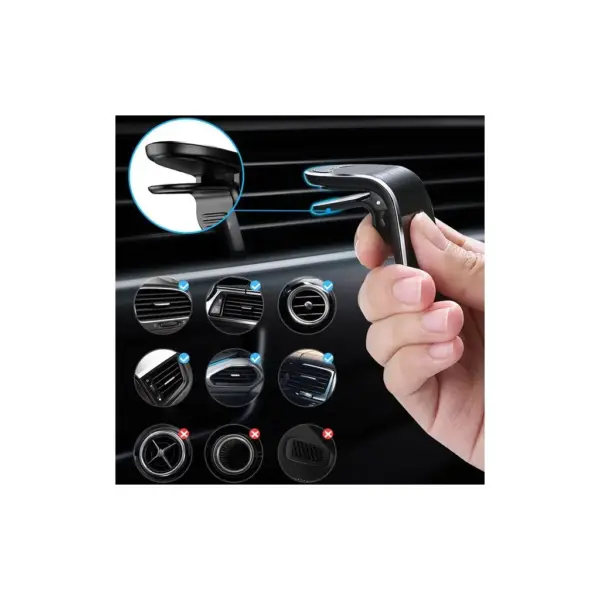 Універсальний автотримач XO на дефлектор C82 Flat Magnetic Black (XO-C82BK)
