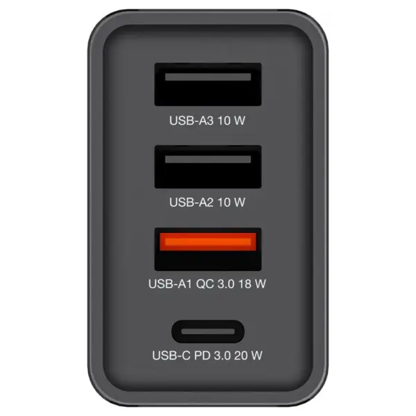Зарядний пристрій Verbatim USB 30W PD3.0 4-ports black (49700)