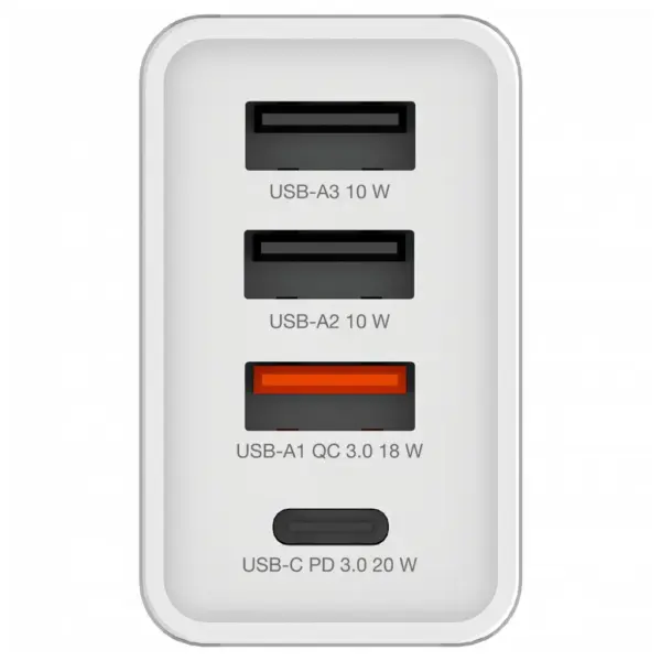 Зарядний пристрій Verbatim USB 30W PD3.0 4-ports white (49701)