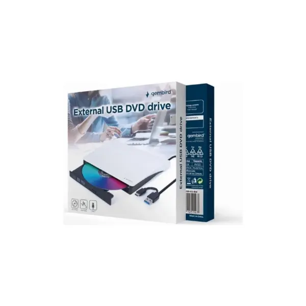 Оптичний привід DVD-RW Gembird DVD-USB-03-BW Оптичний привід DVD-RW Gembird DVD-USB-03-BW