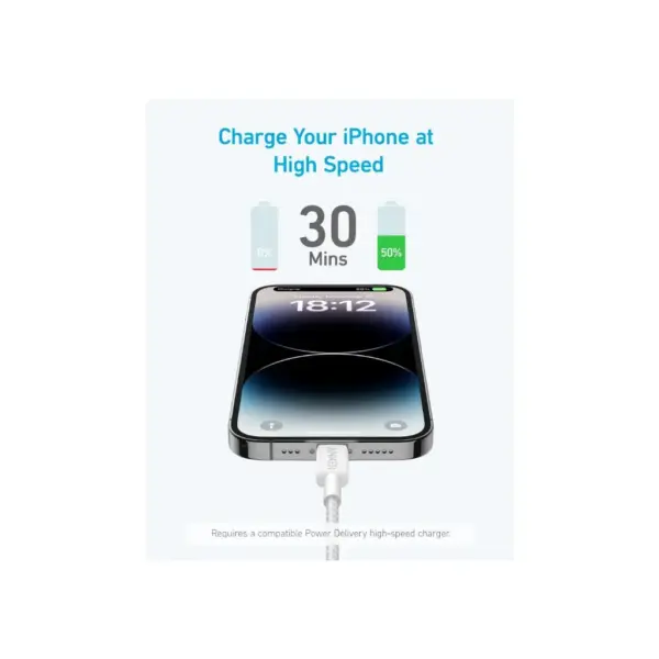 Дата кабель USB 2.0 AM to Lightning 1.8m 322 White Anker (A81B6H21) Дата кабель USB 2.0 AM to Lightning 1.8m 322 White Anker (A81B6H21)