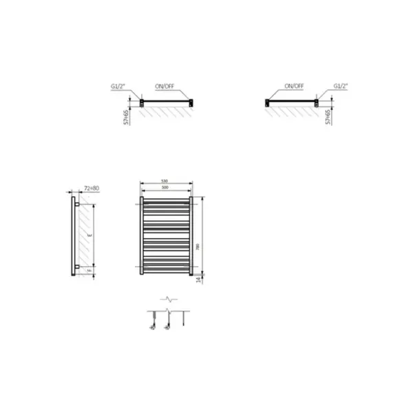 Сушарка для рушників Terma Marlin One 780x530 (WWMRN078053KS95E1U)