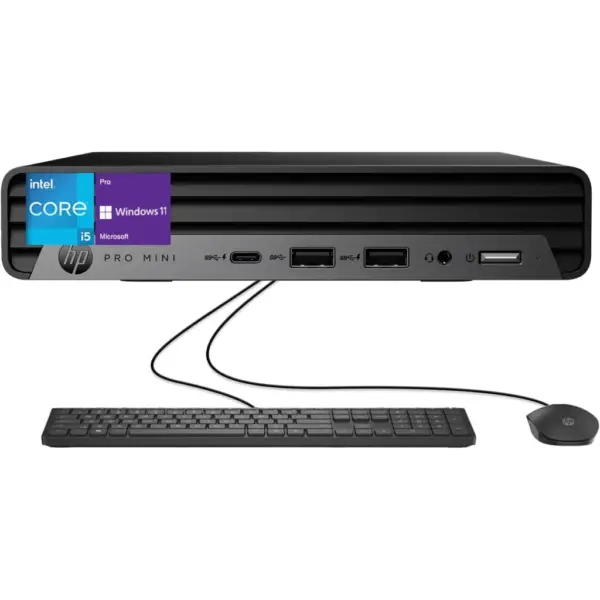 Комп'ютер HP Pro 400 G9 Mini / i3-13100T, 8, 512, WiFi, кл+м, Win11P (884V0EA)