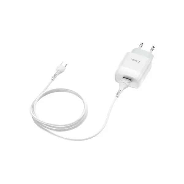 Зарядний пристрій HOCO C72A Glorious single port charger set(Type-C) White (6931474713018)