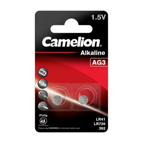 Батарейка AG3 / LR41 Alkaline * 2 Camelion (AG3-BP2) Батарейка AG3 / LR41 Alkaline * 2 Camelion (AG3-BP2)