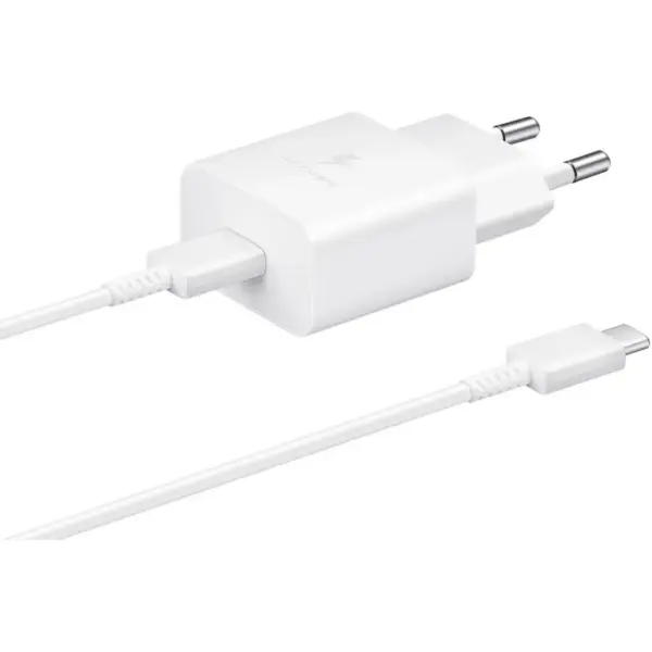 Зарядний пристрій Samsung USB-С 15W White + Cable USB-C 1m (EP-T1510XWEGEU) Зарядний пристрій Samsung USB-С 15W White + Cable USB-C 1m (EP-T1510XWEGEU)
