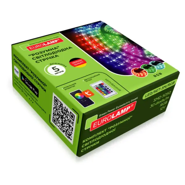 Світлодіодна стрічка Eurolamp Smart (LED/SET-5M/RGB) Світлодіодна стрічка Eurolamp Smart (LED/SET-5M/RGB)