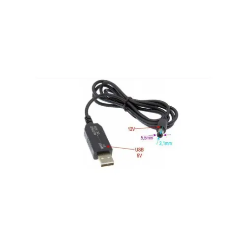 Кабель живлення Перетворювач напруги DC 5V to 12V (inp:USB 5V/2Amax-outp:DC-male 5,5x2,1 12V/1Amax) RCI (C512) Кабель живлення Перетворювач напруги DC 5V to 12V (inp:USB 5V/2Amax-outp:DC-male 5,5x2,1 12V/1Amax) RCI (C512)