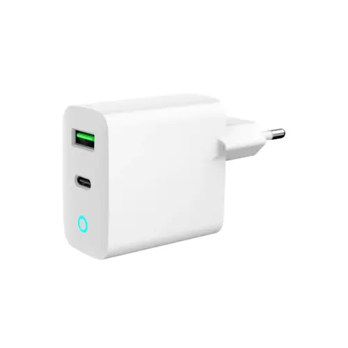 Зарядний пристрій Gembird 1xUSB-A + 1 Type-C (PD20Вт + QC3.0 18Вт) white (TA-UC-PDQC20L-W-01)