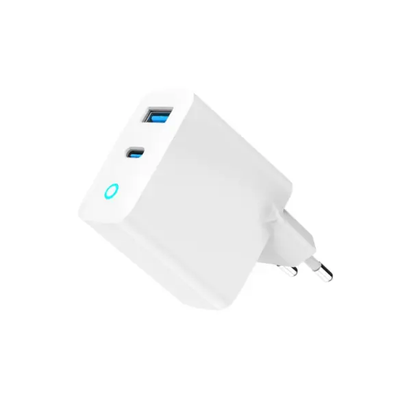 Зарядний пристрій Gembird 1хUSB-A (QC3.0 18W) + 1xType-C (PD 65W) white (TA-UC-PDQC65L-W-01)