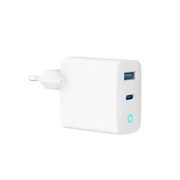 Зарядний пристрій Gembird 1хUSB-A (QC3.0 18W) + 1xType-C (PD 65W) white (TA-UC-PDQC65L-W-01)