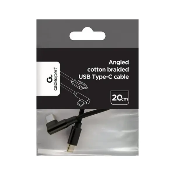 Дата кабель USB-C to USB-C 0.2m 90° corner Cablexpert (CC-USB2-CMCML-0.2M)
