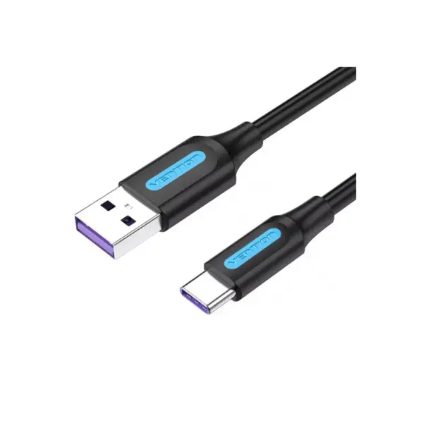 Дата кабель USB 2.0 AM to USB-C 0.5m 5.0A (25W) PVC black Vention (CORBD)
