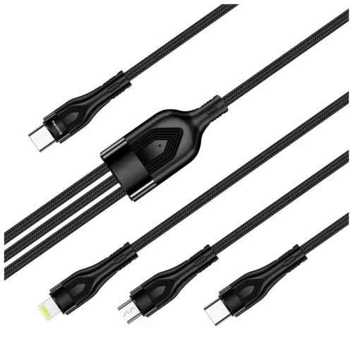 Дата кабель USB-C to Lightning + Micro 5P + USB-C 1.2m 3.0A (PD60W data) Black ColorWay (CW-CBPDU3060-BK) Дата кабель USB-C to Lightning + Micro 5P + USB-C 1.2m 3.0A (PD60W data) Black ColorWay (CW-CBPDU3060-BK)