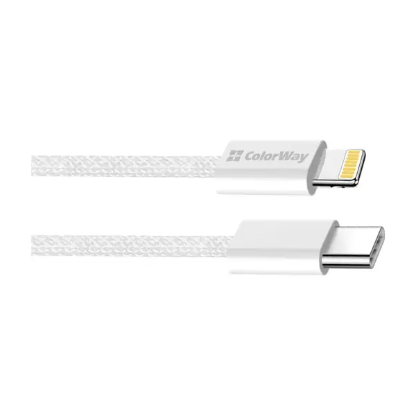 Дата кабель USB-C to Lightning 1.0m 27W grey ColorWay (CW-CBPDCL061-GR)