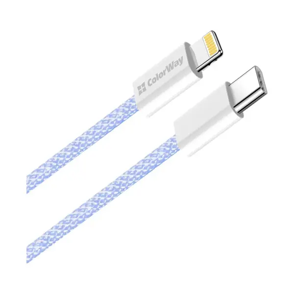 Дата кабель USB-C to Lightning 1.0m 27W purple ColorWay (CW-CBPDCL061-PU) Дата кабель USB-C to Lightning 1.0m 27W purple ColorWay (CW-CBPDCL061-PU)