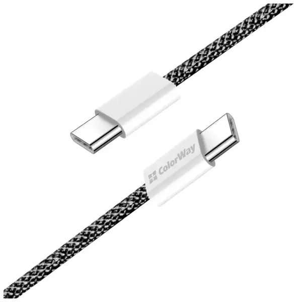Дата кабель USB-C to USB-C 1.0m 60W 3.0А black ColorWay (CW-CBPDCC061-BK)