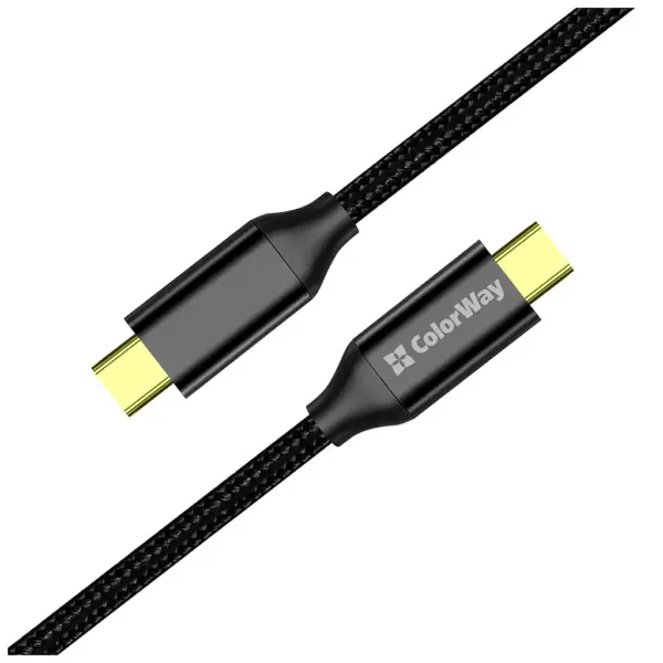 Дата кабель USB-C to USB-C 1.0m USB3.2 (20Gbps 4K PD100W) Gen2 5А black ColorWay (CW-CBPDCC062-BK) Дата кабель USB-C to USB-C 1.0m USB3.2 (20Gbps 4K PD100W) Gen2 5А black ColorWay (CW-CBPDCC062-BK)