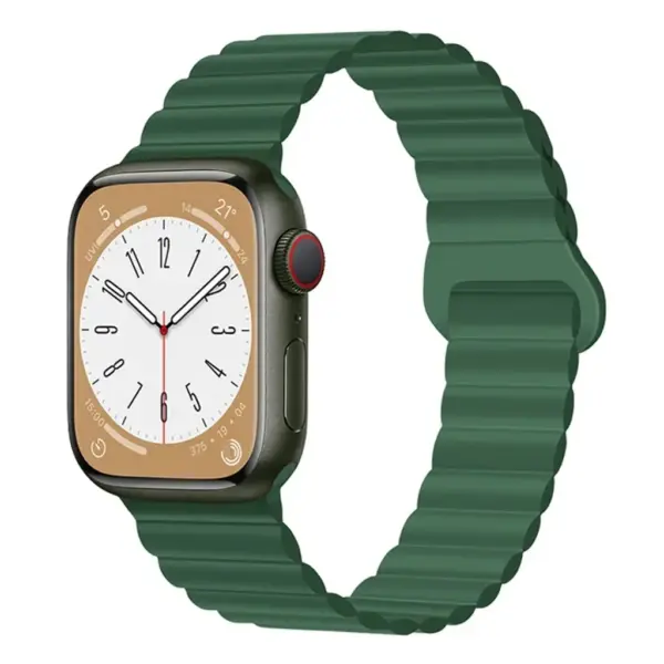 Ремінець до смарт-годинника Drobak Silicone Magnetic Link для Apple Watch All Series 38/40/41mm Army Green (898919)