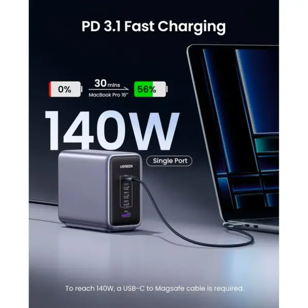 Зарядний пристрій Ugreen 5xUSB 300W Nexode (5хUSB-C) CD333 (90903B)