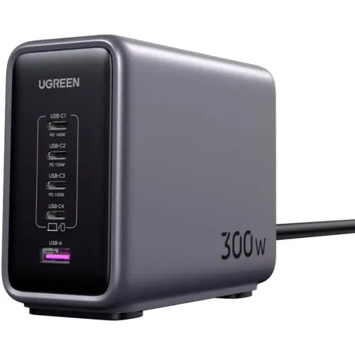 Зарядний пристрій Ugreen 5xUSB 300W Nexode (5хUSB-C) CD333 (90903B)