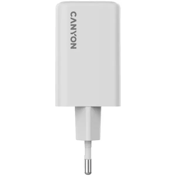 Зарядний пристрій Canyon CU65ACC GaN 65W 2xPD 1xQC EU White (CNS-CUW65ACC)