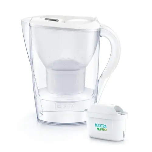 Фільтр-глечик Brita Marella Memo MXPro 2.4л (1.4л води) з фільтр-картриджем 3шт, білий (1061242)