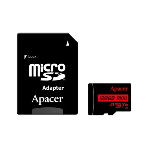 Карта пам'яті Apacer 128GB microSD class 10 UHS-I V10 A1 (AP128GMCSX10UB-R)