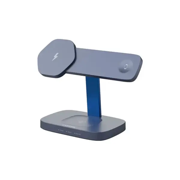 Зарядний пристрій Canyon wireless charger HEXAGON WCS-310 3in1 DarkGrey/Blue (CNS-WCS310DGBL)
