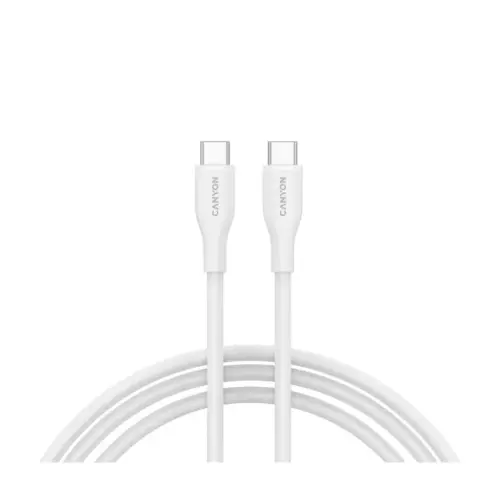 Дата кабель USB-C to USB-C 1.0m CC60SC10 60W Silicon White Canyon (CNS-CC60SC10W)