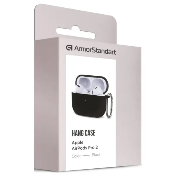 Чохол для навушників Armorstandart Hang Case для Apple AirPods Pro 2 Black (ARM68601) Чохол для навушників Armorstandart Hang Case для Apple AirPods Pro 2 Black (ARM68601)