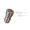 Зарядний пристрій XO CC48 2.4A/2 USB + microUSB Grey (XO-CC48m-GR)