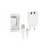Зарядний пристрій XO L75 2USB/2.4A + Lightning White (XO-L75-L)